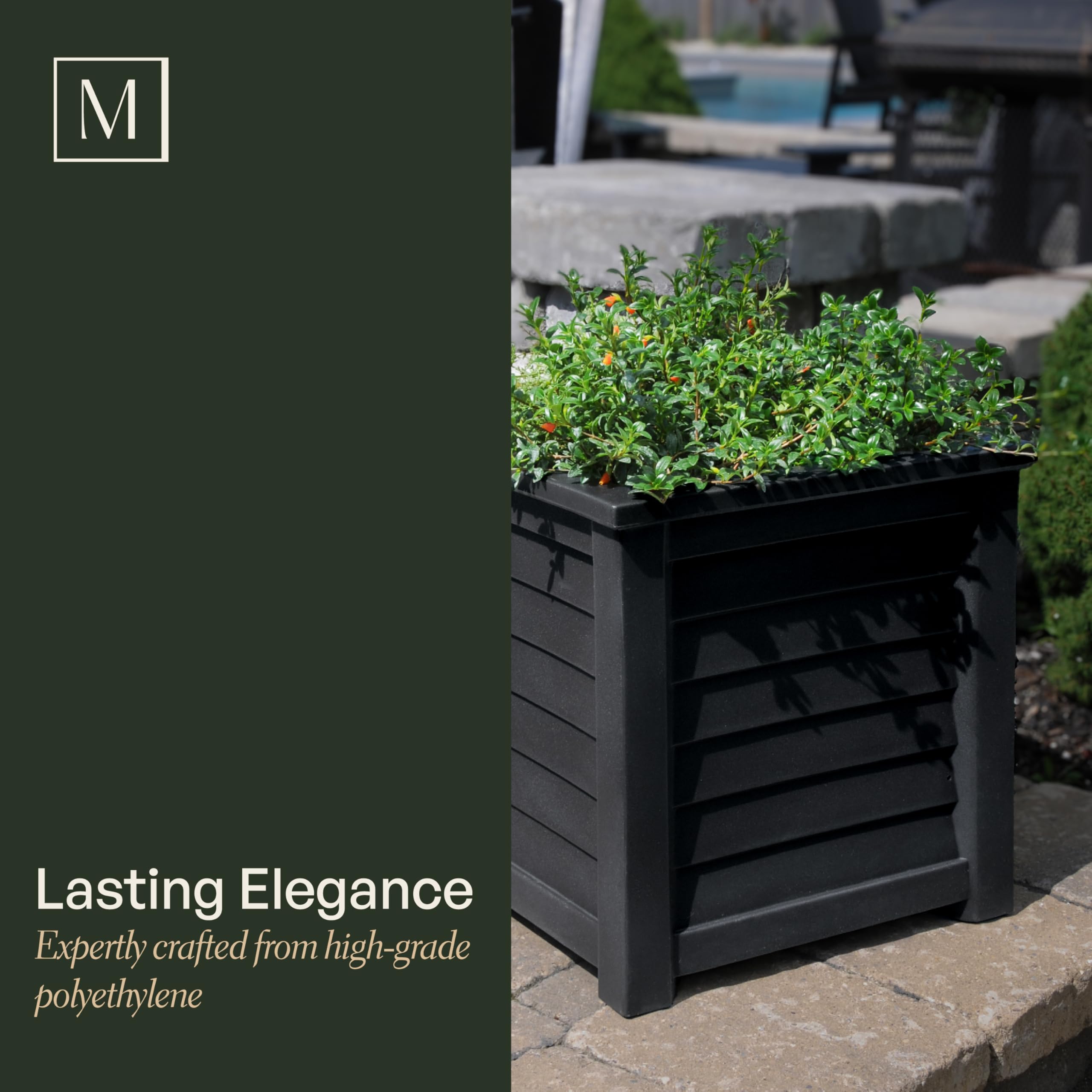 Amazon.com : Mayne 5866-B Lakeland Square Patio Planter, 16x16